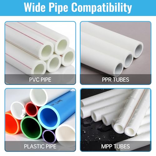 3PCS Integrated Internal & External Pipe Threader Tool for Electric Drill, NPT Thread Maker 1/2", 3/4", 1" with 2 Rolls PTFE Tape, PVC Plastic Pipe Threading Kit for Plumbing and Home Repairs