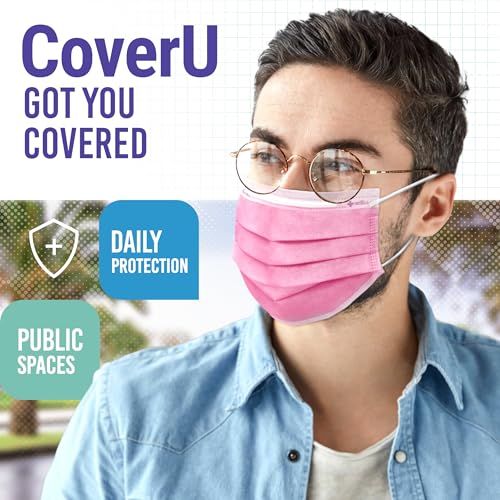 Medtecs Face Mask Disposable – Available in 50 & 2,000 pcs – ASTM Level 1, 3-Ply Breathable, Soft Fit – Adult Size – Ideal for Commuting & Daily Wear - color: 04. Cherry Blossom, size: Adult - 50PC