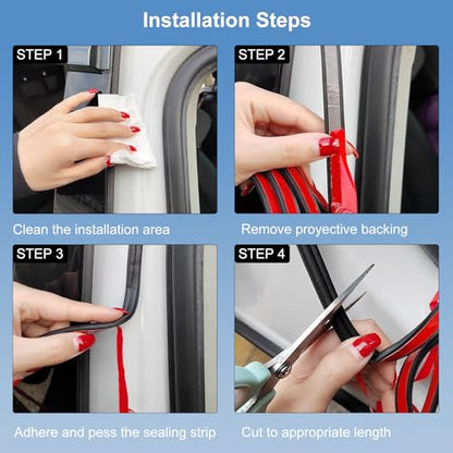 Car Weather Stripping for Tesla Model 3 Car Door Rubber Seal Strip Self Adhesive Auto Soundproofing Weatherstrip for Front/Rear Trunk A-Pillar B-Pillar Front/Rear Door - style: For Tesla Model 3