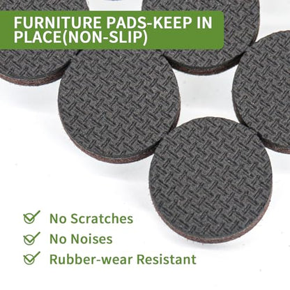 Non Slip Furniture Pads 36 PCS 1'' Round - Anti Slip Furniture Pads - Self Adhesive Rubber Feet Furniture Feet - Chair Leg Floor Protectors - Keep Furniture in Place - size: Round 1 inch 36PACK