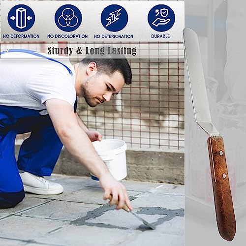 A2Z Scilab Brand Engineering Classic Offset Caulk Tooling Spatula, Stainless Steel (5 Inch Long Offset Blade) - style: 5 Inch Long Offset Blade