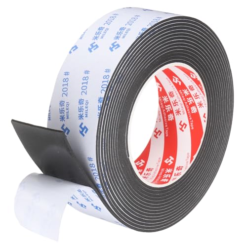 PATIKIL Sponge Rubber Foam Tape, 1 3/4" W x 1/32" t x 16.4ft l Self-Adhesive Foam Insulation Tape Weather Stripping for Window Door Soundproofing Weatherstrip AC Seal Strip, Black - size: 1 3/4" x 1/32" x 16.4ft