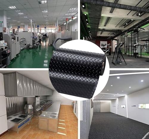Heavy-Duty Rubber Floor Protector Mat for Office, Outdoor Patio & Balcony - Non-Slip, Durable, 0.5cm Thick, 0.5x5m/1.6x16.4ft Roll, Ideal for High-Traffic Areas - size: 0.5X5m/1.6X16.4ft