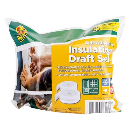 Duck Brand Silicone Self-Adhesive Weatherstrip Draft Seal for Doors & Windows, Seal Gaps and Cracks Around Doors and Windows, Cut to Size, Clear, 2 Rolls, 50 Ft Total