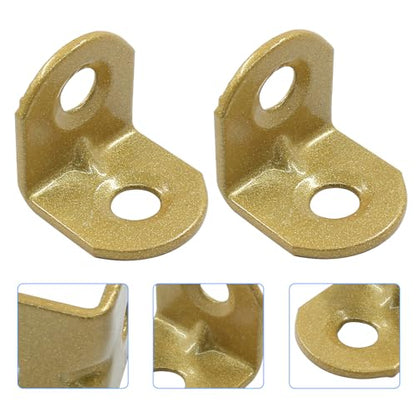 20Pcs 90 Degree Iron L Bracket Gold Joint Right Angle Bracket, 19 x 19 x 1.5 mm L Wall Bracket Corner Brace with Screws for Furniture, Chests and Windows