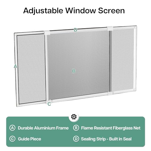Paramondo Expandable Window Screen, Horizontal (15" H x 21.6" - 40" W, 2 Pack) Adjustable Window Screens, Replacement Window Screens for House Windows - size: Medium (15" H x 21.6"-40" W, 2 Pack)