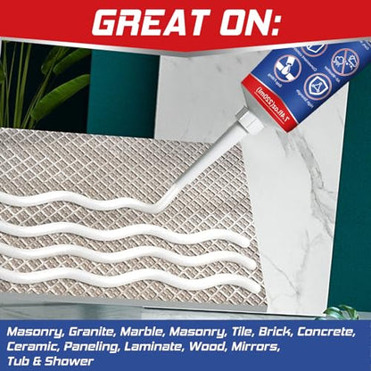 Yeardera Heavy Duty Construction Adhesive, 7.4 Ounce Cement Glue Squeeze Tube, Versatile Construction Glue for Tile, Floor, Stone, Wood, Wall & More, Pack of 1 (CZJS-001)