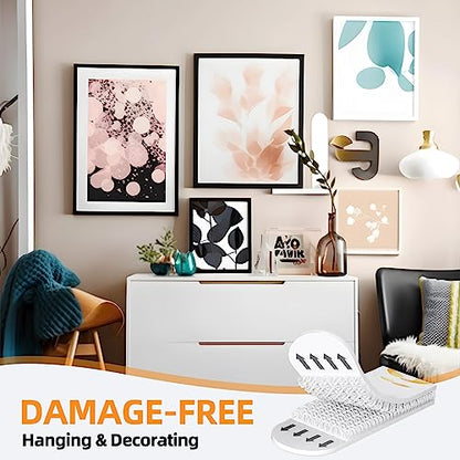 SummerBrite Picture Hanging Strips 80 Strips, Damage Free Removal, Wall Poster Picture Hangers Without Nails, Sticky Hook & Loop Adhesive Strips for Poster/Picture/Home/Office, 40 Pairs/Medium, White - size: Medium 40 Pairs, style: White