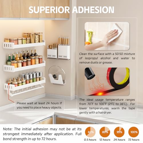 Double Sided Tape Heavy Duty, 1 in x 16.5 ft, Strong Adhesive Waterproof Mounting Tape for Car, Walls, LED Strip Light, Home & Office Décor - size: 1 IN x 16.5 FT