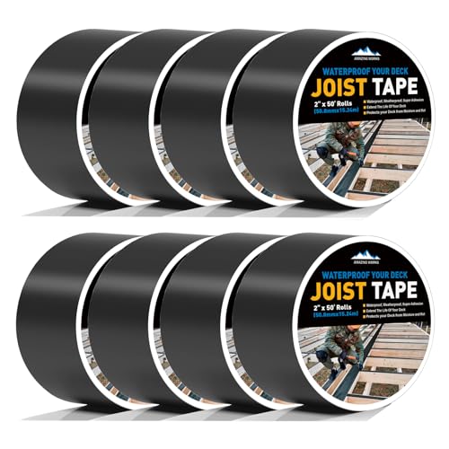 Joist Tape for Decking - Heavy Duty Joist Tape, 2 x 50' Waterproof & Weatherproof Deck Flashing Tape Protects The Top of The Joist, Beam from Moisture and Rot (2" x 50', 8 Pack) - size: 2" x 50', 8-Pack