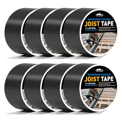 Joist Tape for Decking - Heavy Duty Joist Tape, 2 x 50' Waterproof & Weatherproof Deck Flashing Tape Protects The Top of The Joist, Beam from Moisture and Rot (2" x 50', 8 Pack) - size: 2" x 50', 8-Pack