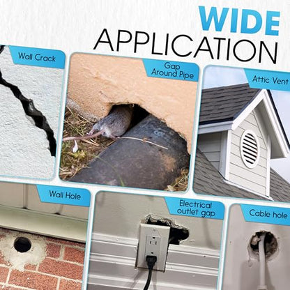 [Upgraded] Rodent Barrier Kit, 2Pcs Steel Wool Included 2Pcs PU Spray Foam for Mice Control, 3.2"x7.5’ Rodent Control Fill Fabric, Gloves, Scissors, Gap Blocker in Hole Pipeline Vent in House, Garage - style: 2Pcs Steel Wool + 2Pcs Spray Foam