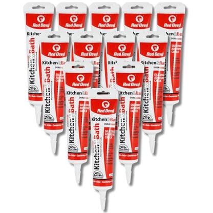 Red Devil 0445 Duraguard Kitchen & Bath Siliconized Acrylic Caulk, 5.5 oz. Squeeze Tube, Clear, 12 Pack, Made in USA - color: Clear, size: 5.5 oz., style: 12 - Pack