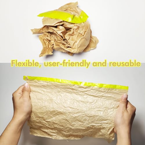 Amonk Pre-Taped Masking Paper for Painting 24in x 50Ft Paint Masking Paper with Adhesive Tape and Drape Painters Paper Roll for Automotive Furniture Wall Protection(2 Rolls)