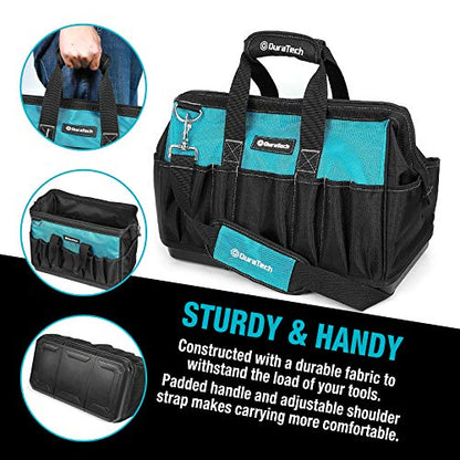 DURATECH 269-Piece Socket Wrench and Home Repair Hand Tool Kit- Daily Use Mechanics Hand Tool Kit with Wide Open Mouth Tool Bag