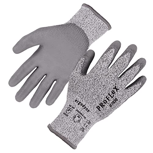 Ergodyne unisex adult Cut-resistant - A3, 13g ANSI A3 PU Coated CR Gloves, Gray, Large US - size: Large