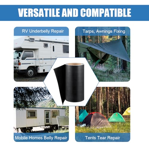 Ramkle RV Underbelly Tape, 7.87" x 20' RV Underbelly Material, Waterproof Tape with Permanent Sealing Adhesive for RV, Camper Travel Trailer, Mobile Home, Tear Repair Patch - style: 7.87 Inches x 20 Feet
