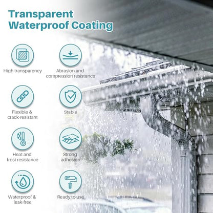 500g Transparent Waterproof Coating, Water Based Clear Liquid Water Proof Sealant Repair Leaks, Invisible Waterproof Agent for Indoor and Outdoor Use - size: 500g