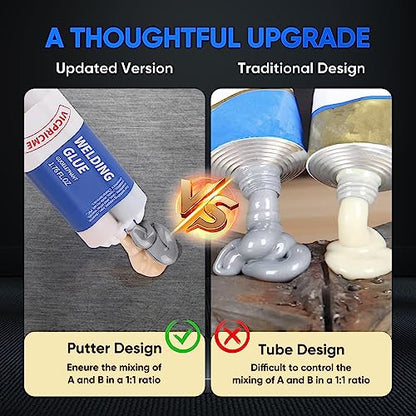 Metal Glue, 1.76 oz Automotive Glue Heavy Duty Waterproof, Weld Fill Cast Plastic, Wood, Ceramic, Stainless Steel, Cement, Outdoor Fence Repair, High Temperature Resistant (3 pcs) - size: 30min 3pcs