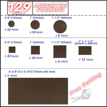 Non Slip Furniture Pads for Hardwood Tiles Floors - Noise Canceller Self-Adhesive Anti Slip Rubber Furniture Stoppers to Prevent Sliding - Assorted Packing 129 PCS - size: Mixed