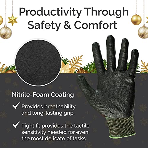– NiTex P-200 Nylon Nitrile Gloves, Breathable Nitrile Foam Coated Utility Gloves for Insulated Grip, Brown, 12-Pair, Medium - color: Brown, size: 12 Pairs (Medium)