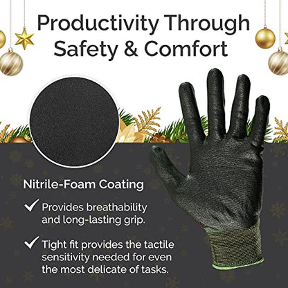 – NiTex P-200 Nylon Nitrile Gloves, Breathable Nitrile Foam Coated Utility Gloves for Insulated Grip, Brown, 12-Pair, Medium - color: Brown, size: 12 Pairs (Medium)