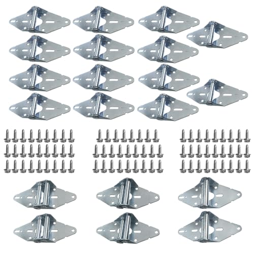 20 Pcs Garage Door Hinges Kits with Galvanized Finish Heavy Duty 14 Gauge Steel Corrosion Protection Suitable for Residential/Light Commercial Garage Door Replacement - size: 16*8Ft Door