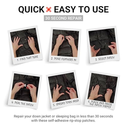 Down Jacket Repair Patches - Self-Adhesive Down Jacket Repair Patches | Waterproof, Tear-Resistant, Pre-Cut Patches | 7-Piece Set for Outdoor Gear, Sleeping Bags & Tent - color: Dark Purple