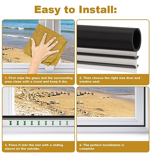 Window Weatherstrip Seal 1/4" Bulb Bubble Kerf Mount Bulb Gasket Window Weather Stripping Kerf - 4 Colors and 5 Length Options (25', Brown) - color: Brown, size: 25'