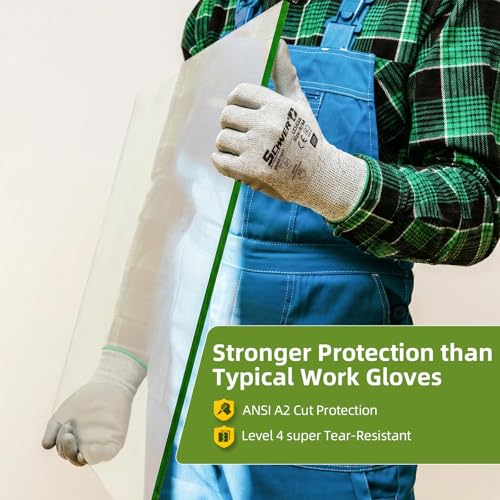 Schwer Safety Work Gloves with Certified Level 6 Abrasion Resistance, ANSI A2 Cut Resistant Gardening & Fishing Gloves with Grip, General Working Gloves for Construction, Mechanic, LT5636, S - size: Small, style: 1 Pair