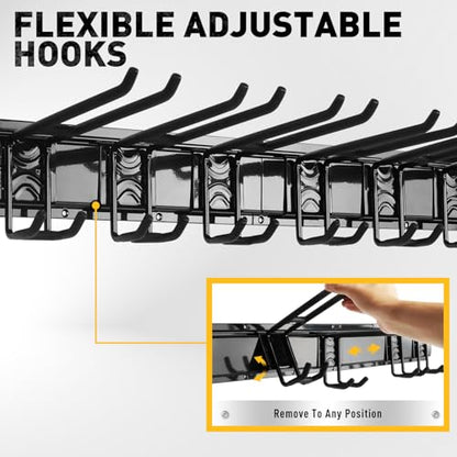 ELEAD 18-Pairs Heavy Duty Garage Tool Organizer Wall Mount Hooks, 96 Inches 1460 lbs Garden Tool Organizer with Adjustable Hooks for Garden, Yard, and Shed - color: Heavy Duty 96"