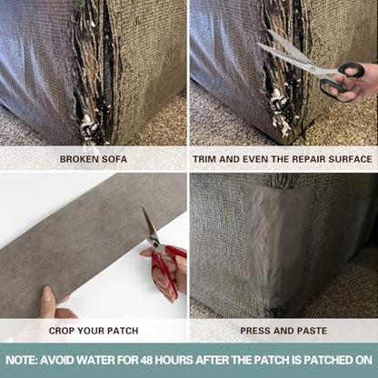 Azobur Velvet Rectangular Repair Patch, Self-Adhesive Flannel Fabric Patch, Multi Colors, Microfiber Patch，Can be Used to Patch Sofas, Car Seats, Handbags, Jacket Holes and Tears (Gray) - color: Gray, size: 4" x 30"-2 ROLLS