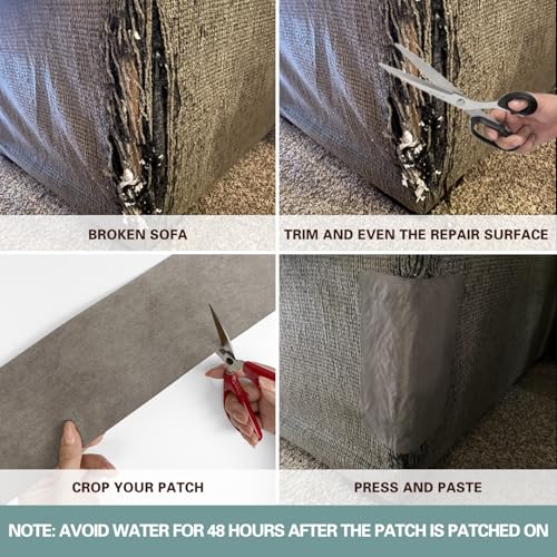 Velvet Repair Patch, Self-Adhesive Flannel Fabric Patch, Multi Colors, Microfiber Patch，Can be Used to Patch Sofas, Car Seats, Handbags, Jacket Holes and Tears (Light Khaki) - color: Khaki, size: 4" x 30"-2 ROLLS