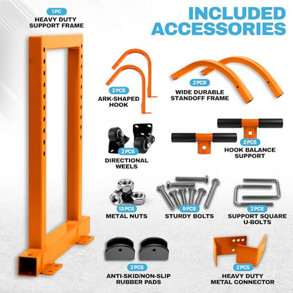 2-in-1 Heavy Duty Ladder Stabilizer with Roof Hooks, 500 LBS Steel Standoff, Non-Slip Rubber Feet for Gutter Cleaning, Roof Work & Walls | Fits Extension, Straight & Telescoping Ladders - color: Ladder Stabilizer With Hooks