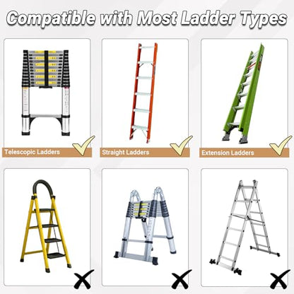 Ladder Extender Pro, Ladder Stabilizer High Strength, Ladder Leveler 13.4”-19” Adjustable Height Range for Single and Extension Ladders