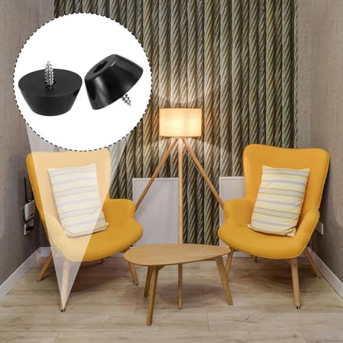 Cutting Board Feet, 4 Pack Round Rubber Feet Bumpers Non Slip Bumper Pads with Stainless Steel Screws for Furniture Chairs Desks Electronics (0.17" Wx0.51 H)