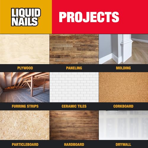 Liquid Nails 10 oz Interior Projects Latex Construction Adhesive Tan (Pack of 2) - size: 10 Ounce (Pack of 2)