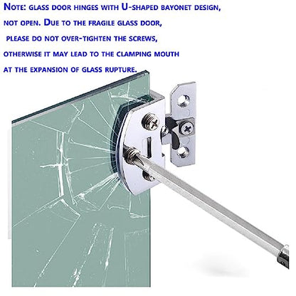 Glass Door Hinge, 90-Degree Small pet Door Hinge, Adjustable clamp (Suitable for Thickness of 5-8 mm) - color: argent (5 pairs (= 10 pieces))
