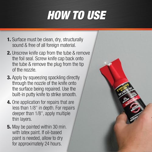 DAP Fast 'N Final Lightweight Spackling All-in-One Applicator, White, 3 Oz (7079812321) - size: 3 Ounces