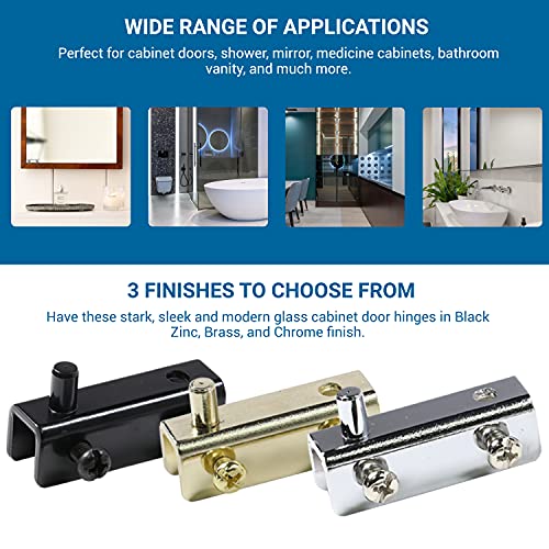 Rok Hardware Glass Door Pivot Hinge for Free Swinging Glass, Black Zinc-Plated - color: Black Zinc-Plated