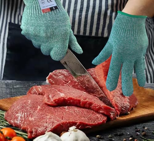 Cut Resistant Gloves, 1 Pair, Small, Green - Cut Proof Kitchen Gloves for Chef, Oyster Shucking, Fish Fillet Processing, Carving Wood and Gardening - color: Green, size: Small (Pack of 2)