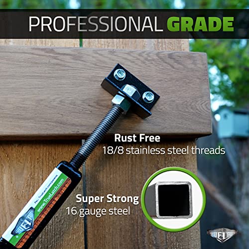 7' Telescopic Gate Brace - Wood Privacy Fence Anti Sag Gate Kit - Gate Hardware Kit for Outdoor Wooden Fence Gates, 1 PATENTED USA made brace (7' Telescopic (44" - 84"), Black) - size: 7' Telescopic (44" - 84")