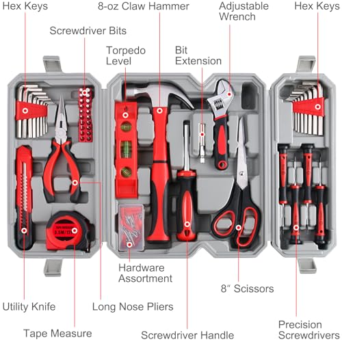 WINNER 160-Piece All-Purpose Household Tool Kit in Delicate Toolbox, Suitable for Both Male and Female, Great for Common Home Repairs, House DIY Project, Garage, Office, Housewarming and Birthday Gift
