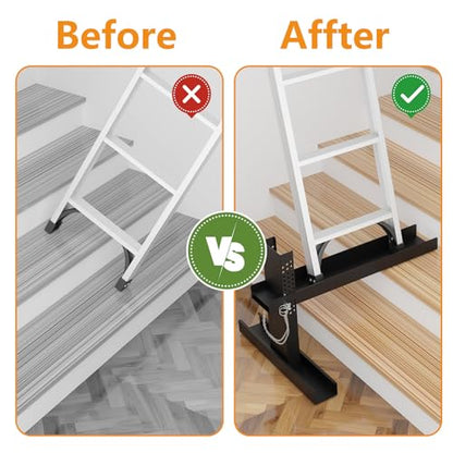 Ladder Leveler Pro - Foldable Heavy-Duty Extender Ladder Stabilizer - Adjustable Height 9"-19" - Non-Slip Feet - Fits Extension/Single Ladders - Holds 500lbs