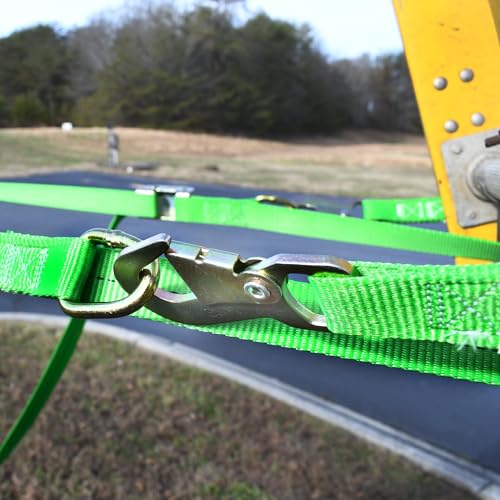 Jameson Ladder Strap Kit for Pole & Tree Climbing, Top & Bottom Ladder Stabilizer Straps, Adjustable Buckles, Heavy-Duty Polyester, 350 lb Rated Safety Tie-Down Set