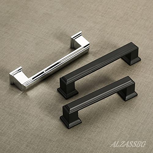 Alzassbg 10 Pack Polished Chrome Cabinet Pulls, 3 Inch(76mm) Hole Center Cabinet Handles Kitchen Pulls for Cabinets and Drawer AL3071CP - color: Polished Chrome, size: 3" Hole Center
