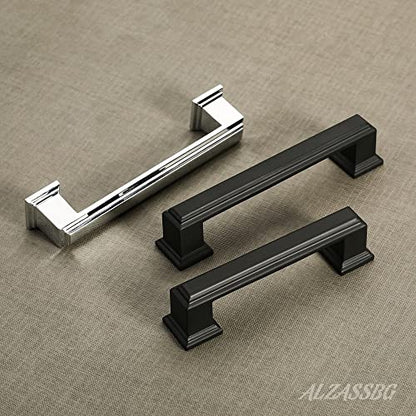 Alzassbg 10 Pack Polished Chrome Cabinet Pulls, 3 Inch(76mm) Hole Center Cabinet Handles Kitchen Pulls for Cabinets and Drawer AL3071CP - color: Polished Chrome, size: 3" Hole Center