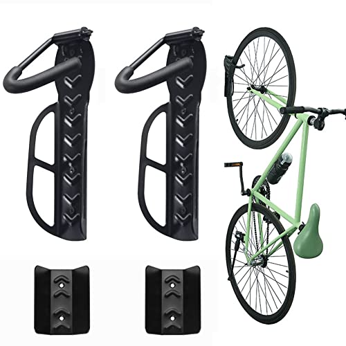 Wallmaster Bike Storage Rack for Garage, Wall Mount Bicycles Hanger with Tire Tray, 2-Pack Bike Storage System Vertical Bike Hooks - size: 2Pack-Tire Tray