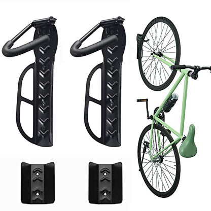 Wallmaster Bike Storage Rack for Garage, Wall Mount Bicycles Hanger with Tire Tray, 2-Pack Bike Storage System Vertical Bike Hooks - size: 2Pack-Tire Tray