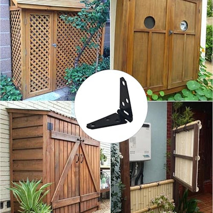 6Pcs 2-Inch Heavy Duty Iron Strap Hinges, Matte Black Gate Tee Hinges for Shed, Fence, Cabinet, Wood Gate Applications with Mounting Screws - size: 2 Inch